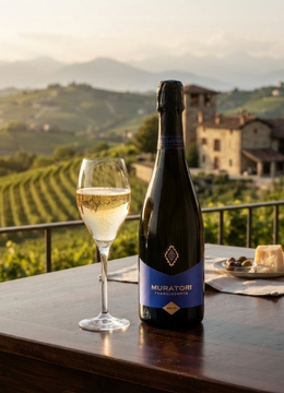 Franciacorta in Glas auf Tisch